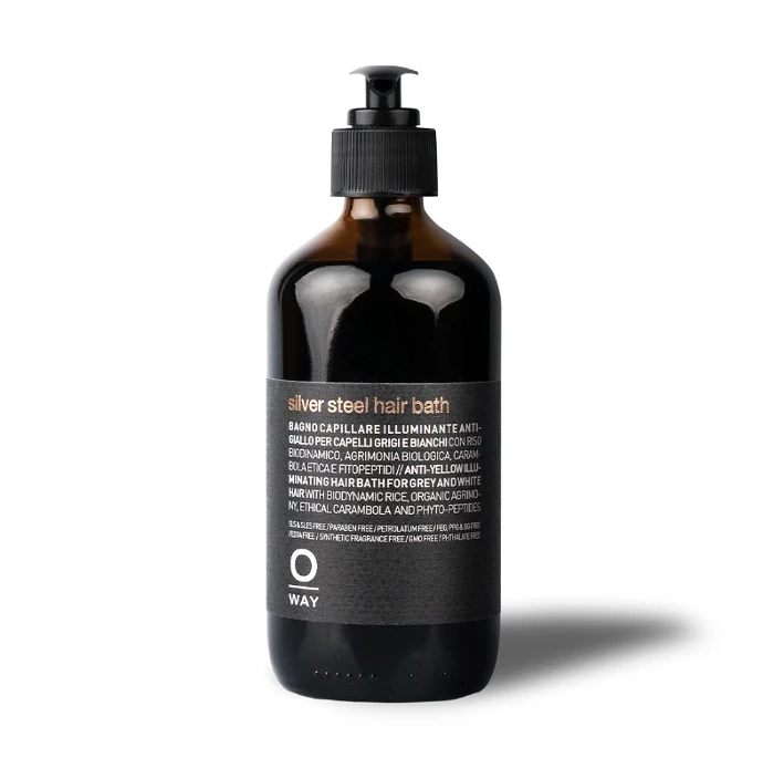 Oway Silver Steel Hair Bath – Zilvershampoo voor grijs en wit haar