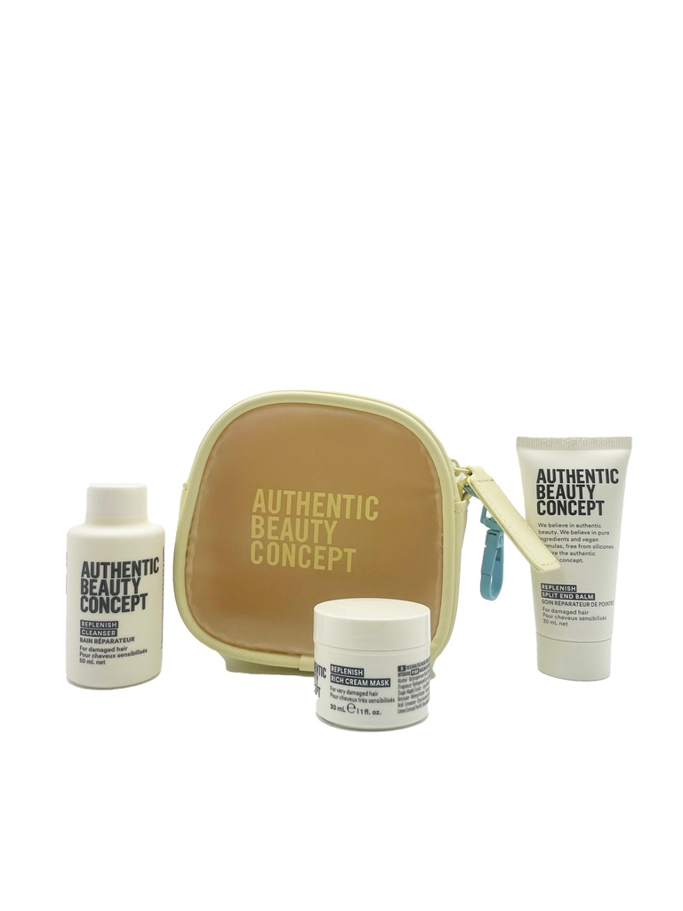 Authentic Beauty Concept Trousse Replenish Travel – Routine réparation cheveux abîmés